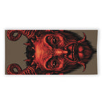 Red Devil Satan Print Beach Towel