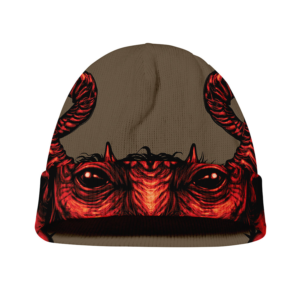 Red Devil Satan Print Beanie