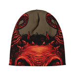 Red Devil Satan Print Beanie