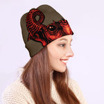 Red Devil Satan Print Beanie