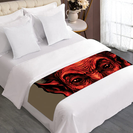Red Devil Satan Print Bed Runner