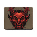 Red Devil Satan Print Bifold Wallet