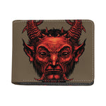 Red Devil Satan Print Bifold Wallet