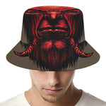 Red Devil Satan Print Bucket Hat