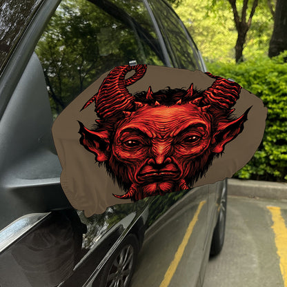 Red Devil Satan Print Car Side Mirror Covers