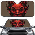 Red Devil Satan Print Car Windshield Sun Shade