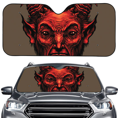 Red Devil Satan Print Car Windshield Sun Shade