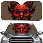 Red Devil Satan Print Car Windshield Sun Shade