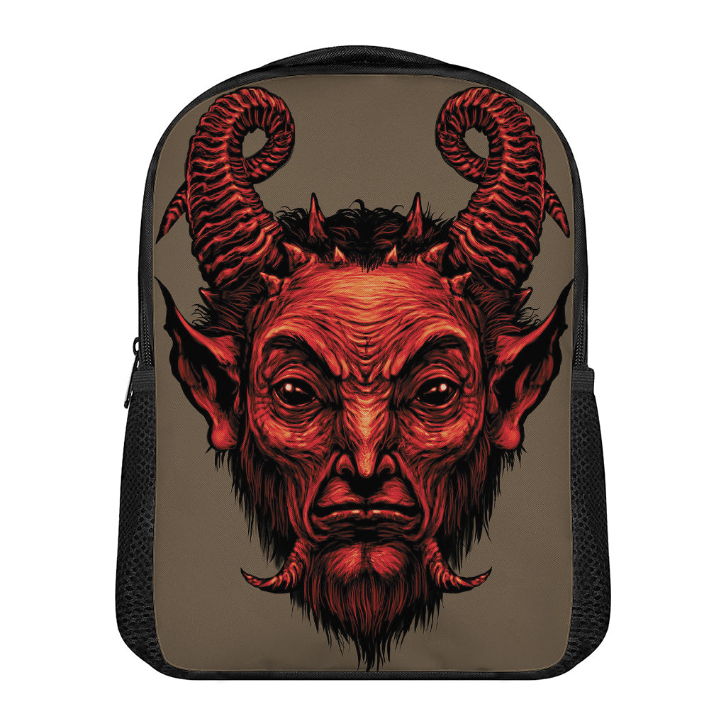 Red Devil Satan Print Casual Backpack