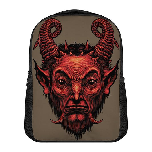 Red Devil Satan Print Casual Backpack