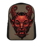 Red Devil Satan Print Casual Backpack