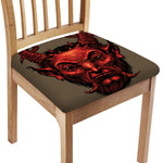 Red Devil Satan Print Chair Cushion Cover