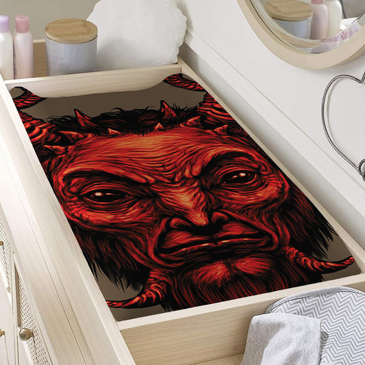 Red Devil Satan Print Changing Pad Cover