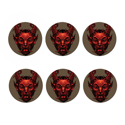 Red Devil Satan Print Coaster Set