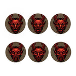 Red Devil Satan Print Coaster Set