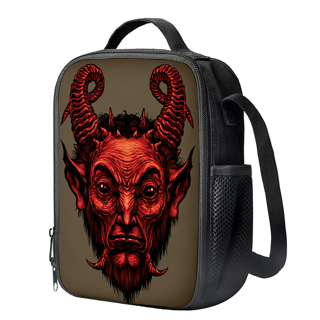 Red Devil Satan Print Crossbody Lunch Bag