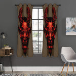 Red Devil Satan Print Curtain