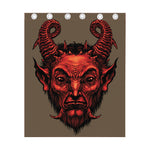 Red Devil Satan Print Curtain