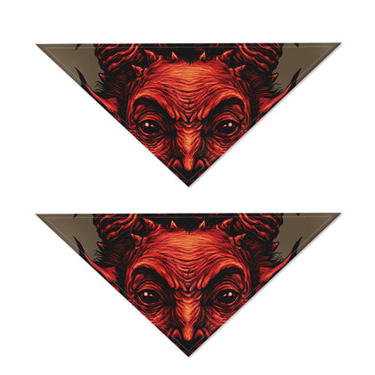 Red Devil Satan Print Dog Bandana