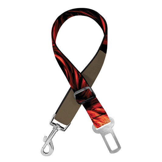 Red Devil Satan Print Dog Seat Belt