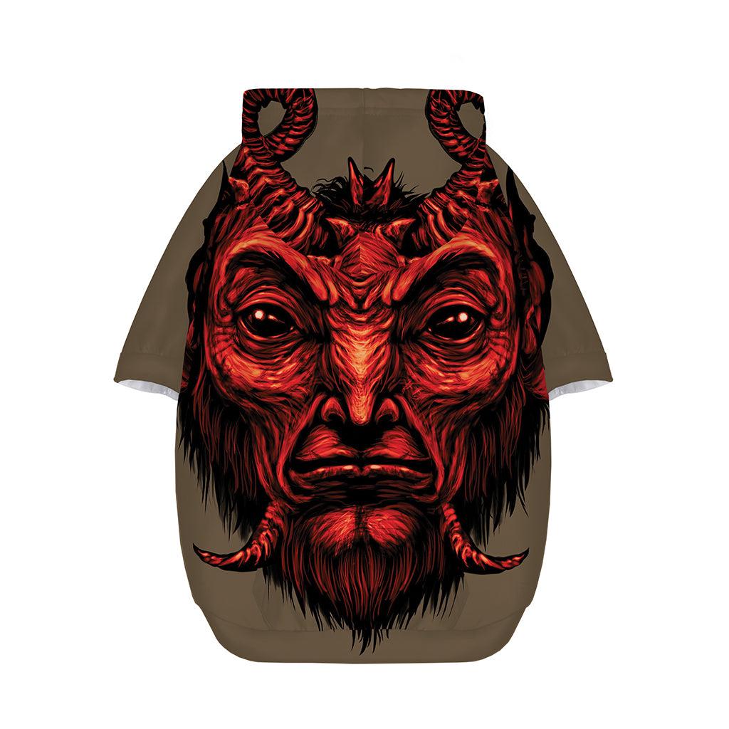 Red Devil Satan Print Dog Zip Up Hoodie