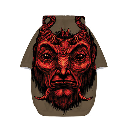 Red Devil Satan Print Dog Zip Up Hoodie