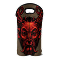 Red Devil Satan Print Double Neoprene Wine Tote