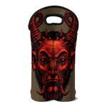 Red Devil Satan Print Double Neoprene Wine Tote