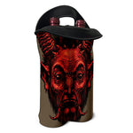 Red Devil Satan Print Double Neoprene Wine Tote