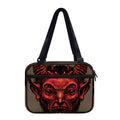 Red Devil Satan Print Double Strap Bible Bag