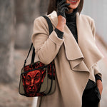 Red Devil Satan Print Double Strap Bible Bag