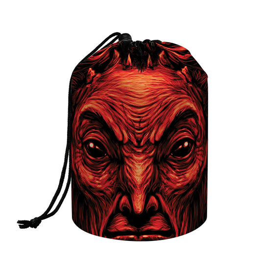 Red Devil Satan Print Drawstring Makeup Bag