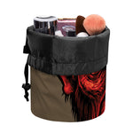 Red Devil Satan Print Drawstring Makeup Bag