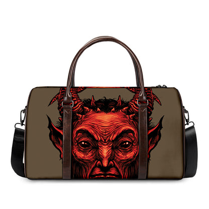 Red Devil Satan Print Duffle Bag