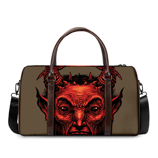 Red Devil Satan Print Duffle Bag