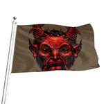Red Devil Satan Print Flag