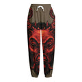 Red Devil Satan Print Fleece Lined Knit Pants