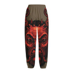Red Devil Satan Print Fleece Lined Knit Pants