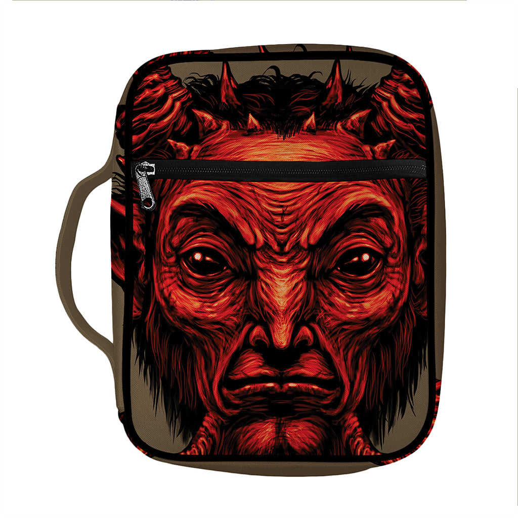Red Devil Satan Print Front Pocket Bible Bag