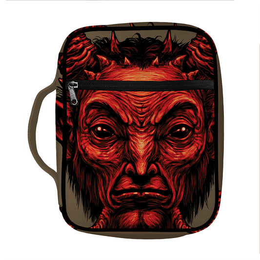 Red Devil Satan Print Front Pocket Bible Bag