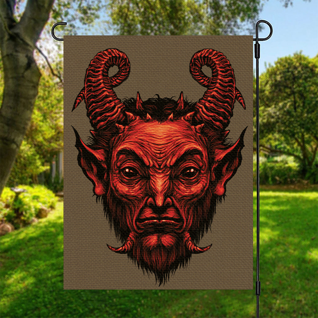 Red Devil Satan Print Garden Flag
