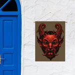 Red Devil Satan Print Garden Flag