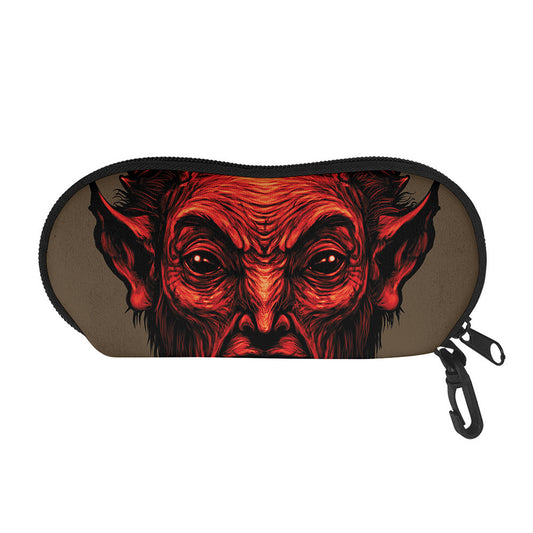 Red Devil Satan Print Glasses Case