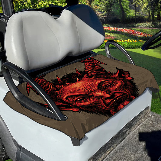 Red Devil Satan Print Golf Cart Seat Cover