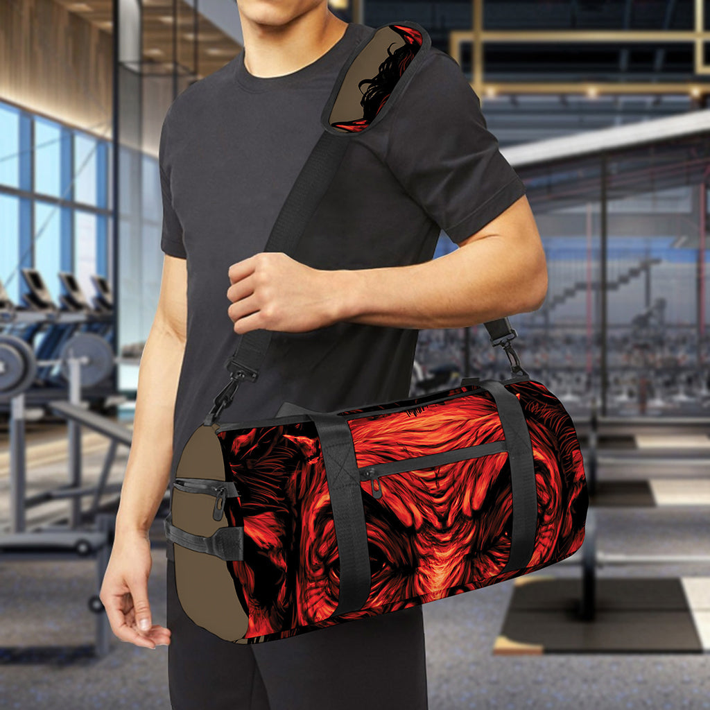 Red Devil Satan Print Gym Bag