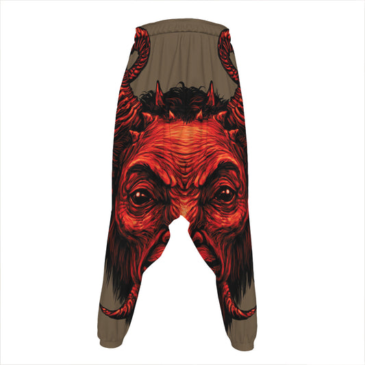 Red Devil Satan Print Hammer Pants