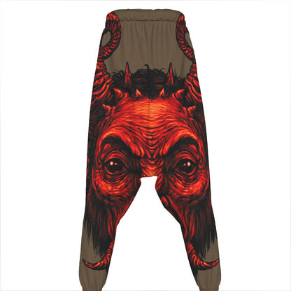 Red Devil Satan Print Hammer Pants