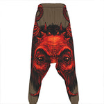 Red Devil Satan Print Hammer Pants