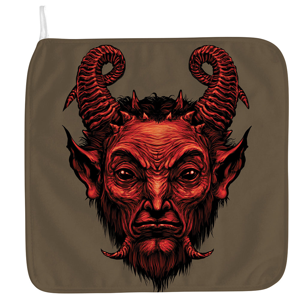 Red Devil Satan Print Hand Towel