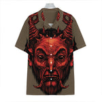 Red Devil Satan Print Hawaiian Shirt